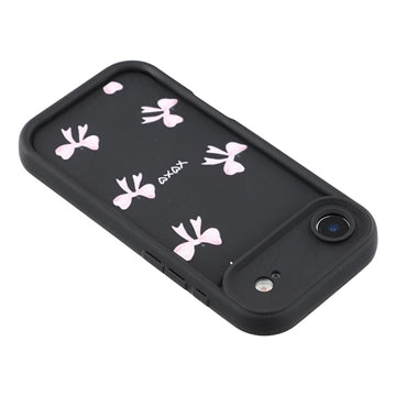 iPhone Air Stilfuldt stødsikkert TPU cover med forhøjede kanter - sort / sløjfe