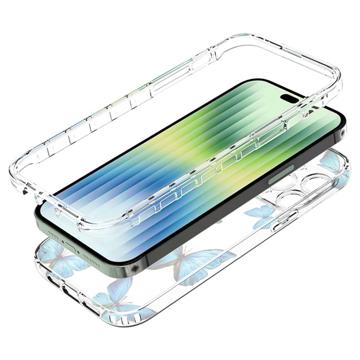 Sweet Armor Series iPhone 14 Pro Max Hybrid Cover - Blå sommerfugl