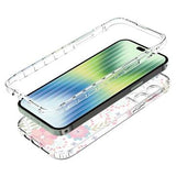 Sweet Armor Series iPhone 14 Pro Max Hybrid Cover - Farverige blomster