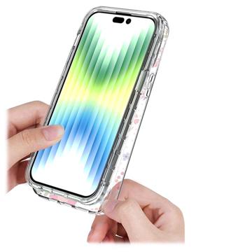 Sweet Armor Series iPhone 14 Pro Max Hybrid Cover - Farverige blomster