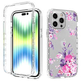 Sweet Armor Series iPhone 14 Pro Max Hybrid Cover - Pink blomster