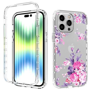Sweet Armor Series iPhone 14 Pro Max Hybrid Cover - Pink blomster