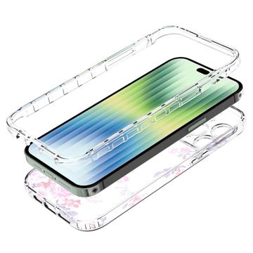 Sweet Armor Series iPhone 14 Pro Max Hybrid Cover - Pink blomster