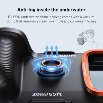 TELESIN universelt dykkeretui til smartphones med Bluetooth-kompatible kontroller - sort