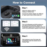 THT-020-9 Bil trådløs Carplay Android Auto Dongle kablet til trådløs adapter - sort
