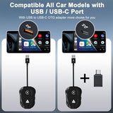 THT-020-9 Bil trådløs Carplay Android Auto Dongle kablet til trådløs adapter - sort
