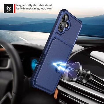 iPhone 17 TPU Cover med Kortholder - Blå