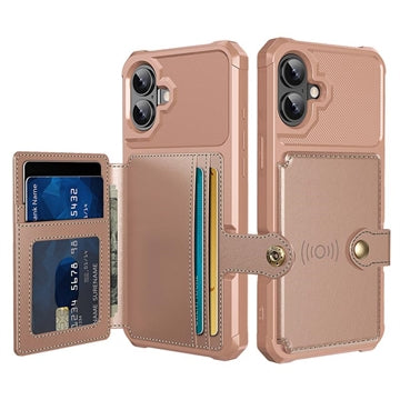 iPhone 17 TPU Cover med Kortholder - Pink