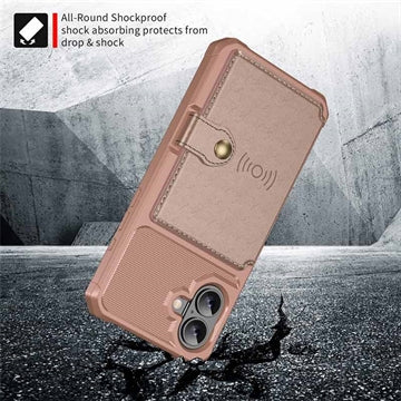 iPhone 17 TPU Cover med Kortholder - Pink