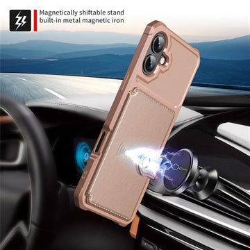 iPhone 17 TPU Cover med Kortholder - Pink