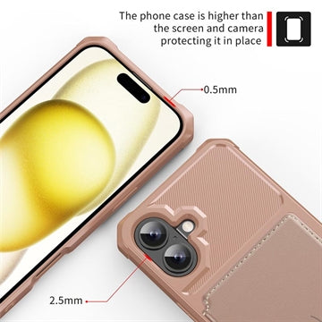 iPhone 17 TPU Cover med Kortholder - Pink