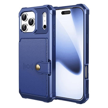 iPhone 17 Pro Max TPU Cover med Kortholder - Blå