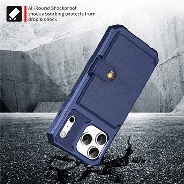 iPhone 17 Pro Max TPU Cover med Kortholder - Blå