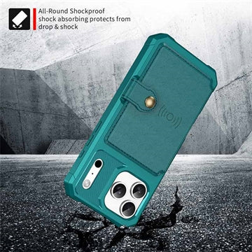 iPhone 17 Pro Max TPU Cover med Kortholder - Turkis