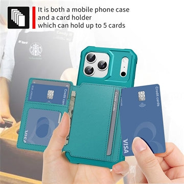iPhone 17 Pro Max TPU Cover med Kortholder - Turkis
