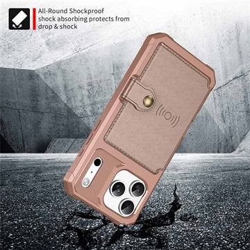iPhone 17 Pro TPU Cover med Kortholder - Pink