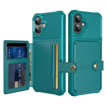 iPhone 17 TPU Cover med Kortholder - Turkis