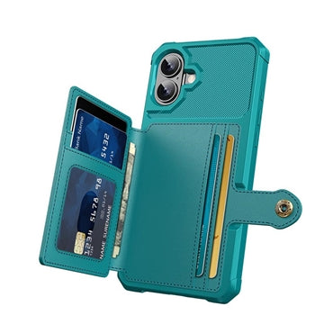 iPhone 17 TPU Cover med Kortholder - Turkis