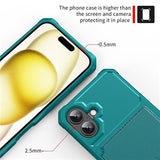 iPhone 17 TPU Cover med Kortholder - Turkis
