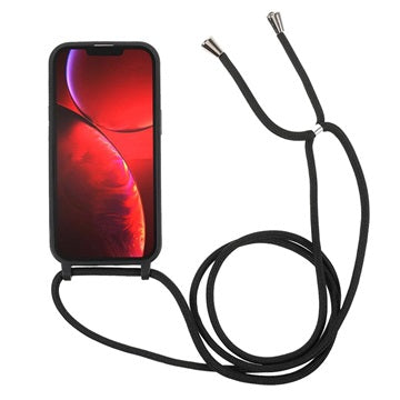 iPhone 13 TPU Cover med Nøglesnor - Sort