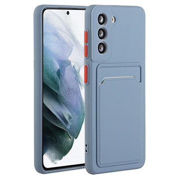 Samsung Galaxy S21 5G TPU Cover med Kortholder - Blå