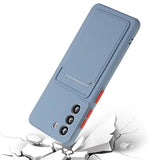 Samsung Galaxy S21 5G TPU Cover med Kortholder - Blå