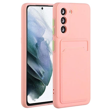 Samsung Galaxy S21 5G TPU Cover med Kortholder - Pink