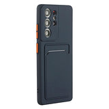 Samsung Galaxy S23 Ultra 5G TPU Cover med Kortholder - Mørkeblå