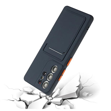 Samsung Galaxy S23 Ultra 5G TPU Cover med Kortholder - Mørkeblå