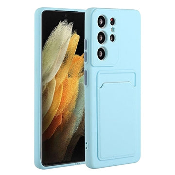 Samsung Galaxy S23 Ultra 5G TPU Cover med Kortholder - Lyseblå