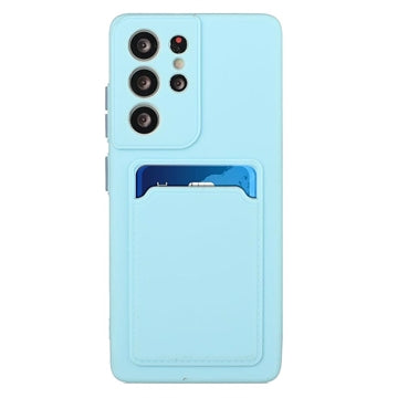 Samsung Galaxy S23 Ultra 5G TPU Cover med Kortholder - Lyseblå