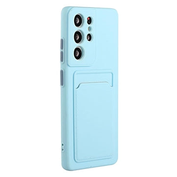 Samsung Galaxy S23 Ultra 5G TPU Cover med Kortholder - Lyseblå