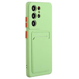 Samsung Galaxy S23 Ultra 5G TPU Cover med Kortholder - Grøn
