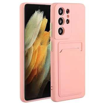 Samsung Galaxy S23 Ultra 5G TPU Cover med Kortholder - Pink