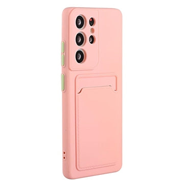 Samsung Galaxy S23 Ultra 5G TPU Cover med Kortholder - Pink