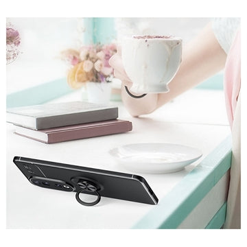 Honor 90 TPU Cover med Ringholder - Sort