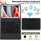 TY3316 Universal tablet-etui med Bluetooth-tastatur - 9-11", amerikansk layout - sort