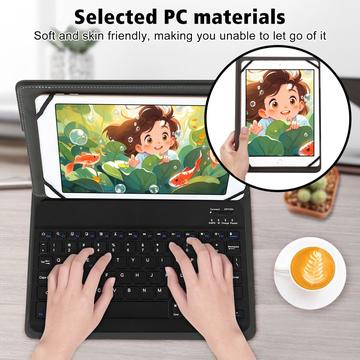 TY3316 Universal tablet-etui med Bluetooth-tastatur - 9-11", amerikansk layout - sort