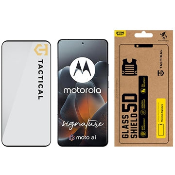 Motorola Signature Tactical Glass Shield 5D Skærmbeskyttelse Hærdet Glas - sort kant
