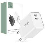 Tech-Protect C35W 2-Ports Netværksoplader - 2xUSB-C - Hvid