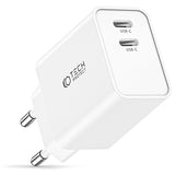 Tech-Protect C35W 2-Ports Netværksoplader - 2xUSB-C - Hvid