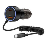 Tech-Protect CC05 60W biloplader med USB-C-kabel - sort