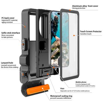 Tech-Protect IPX8 Pro Universal vandtæt dykkeretui 4.7-6.9" - Sort / grå