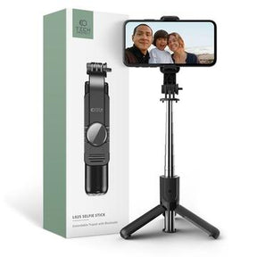Tech-Protect L02S Kompakt selfie-stang med stativ og Bluetooth - sort