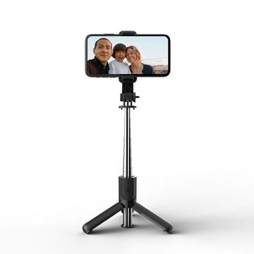Tech-Protect L02S Kompakt selfie-stang med stativ og Bluetooth - sort