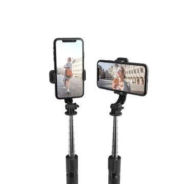 Tech-Protect L02S Kompakt selfie-stang med stativ og Bluetooth - sort
