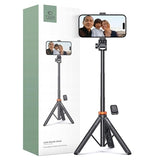 Tech-Protect L03S Udtrækkelig Bluetooth Selfiestang med Tripod Stativ - Sort