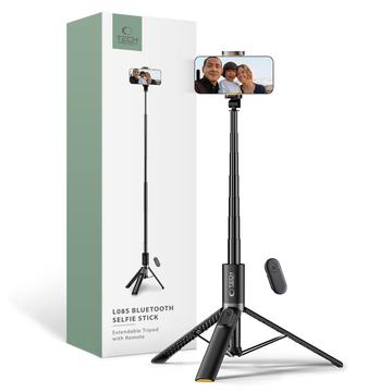 Tech-Protect L08S udtrækkelig Bluetooth-selfiestang med stativ - sort
