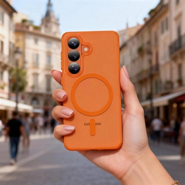 Samsung Galaxy S26 Tech-Protect Magmat Cover - MagSafe Kompatibel - Mat orange