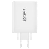 Tech-Protect NC100W-GAN 4-Ports Netværksoplader 100W - 3xUSB-C, USB-A - Hvid